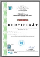 Certifikát systému environmentálního managementu dle ČSN EN ISO 14001:2016 pro betonárnu Praha - Měcholupy